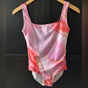 Fun leotard/swimsuit, unique fabric, Designed by Alice, size medium.